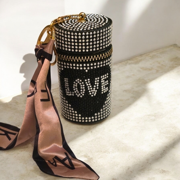 Rhinestone Lipstick Holder Bag Charm | Functional Statement Purse Jewelry - Picture 5 of 6